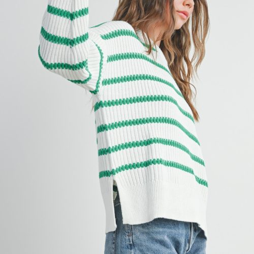 boat neck striped sweater side