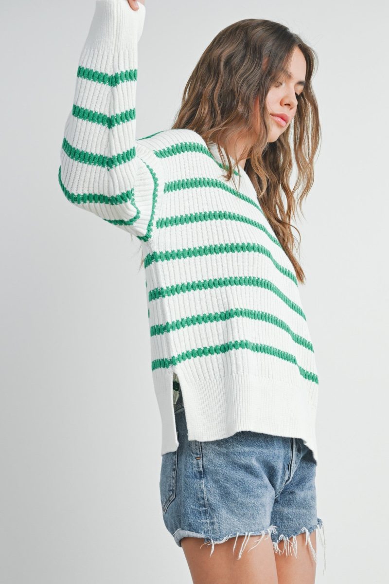 boat neck striped sweater side